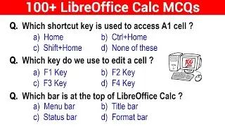 Top 100 LibreOffice Calc MCQ with answers | libreoffice mcq questions