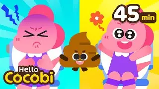 ✨Best Songs for Kids | 💩Poo Poo Song + more 45min | Potty Training Habit Job Dinosaur | Hello Cocobi