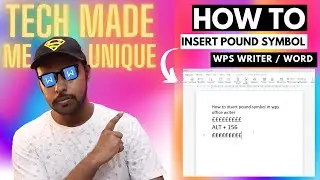 How to insert pound symbol in wps office writer | how to insert pound symbol in wps word