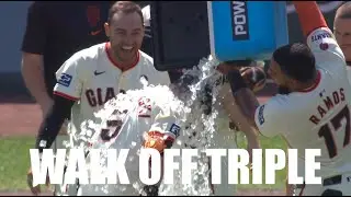 Mike Yastrzemski Scores on Throwing Error after Hitting Triple for a Walk Off vs Twins!!