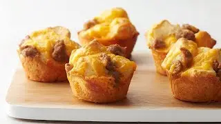 3 Ingredient Cheesy Sausage Biscuit Cups