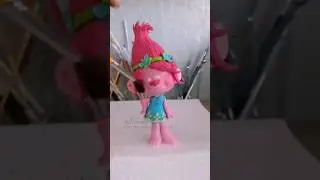 The Trolleys caketopper tutorial, розочка из Троллей фигурка из мастики мк