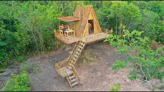 Building The  Most Incredible Minecraft Tree House Using Primitive Skill