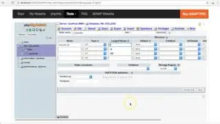 Courses table in a college database MySQL phpmyadmin