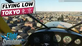 Tokyo in Microsoft flying Simulator 2020 | Flying Extremely Low in Tokyo City