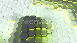 Abstract Hexagon Background Yellow | Motion Graphics - Envato elements