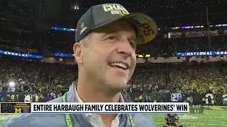 Entire Harbaugh family celebrates Wolverines win