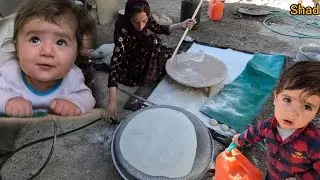 Nomadic life: Negar helping Mohammad's sister to bake local bread