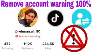 Tiktok remove account warning | tiktok warning | tiktok red warning Kaise hatain | tiktok warning