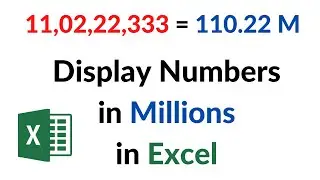 Display numbers in Millions in Excel #shorts