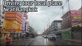 Driving Tour near Bangkok in Rainy Day