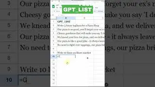 GPT_LIST function in Excel #shortvideo #shorts #ytshorts #excel #exceltutorial