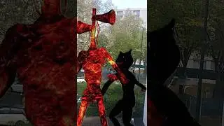 Fire Siren Head VS Cartoon cat