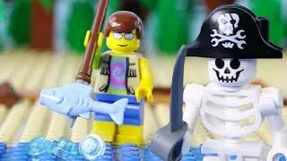 LEGO Halloween STOP MOTION LEGO Skeleton Island Attack Fail | LEGO City | Billy Bricks