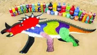 How to make Styracosaurus Dinosaur with Orbeez, Fanta, Mirinda, Coca Cola, Mentos and Popular Sodas