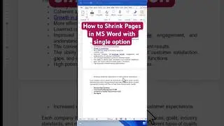 Shrink to one page: Simplifying Document Adjustment in MS Word