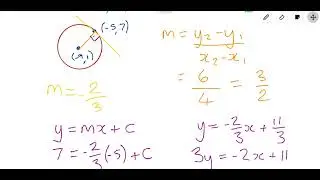 A Level Maths exam question on circles