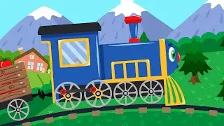 Baby Train Carrying Cars  -  Meow Meow Kitty 😸 - Kids Songs