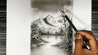 How to draw beautiful landscape by pencils with easy ways.
