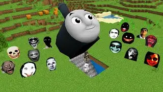 Survival Secret Thomas Tank Engine With 100 Nextbots in Minecraft - Gameplay - Coffin Meme