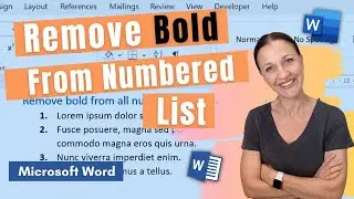 WORD Tutorial REMOVE BOLD From Numbered List