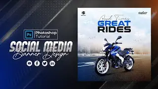 Manipulation Social Media Banner Design | Bike Banner | Adobe Photoshop Tutorial