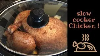 Slow cooker whole roast chicken recipe :) Cook with me!