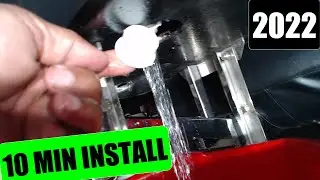 Ice Chest Cooler Hidden Drain Plug Installed on a Motorcycle Trailer