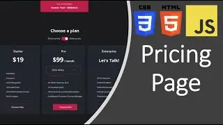 Responsive Pricing Table Project | HTML CSS and JavaScript