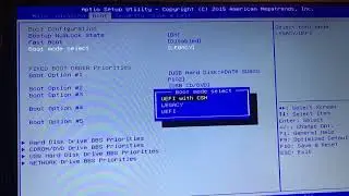 How to switch UEFI and Legacy MBR boot mode MSI PE70 6QE laptop