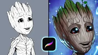 How I Create Comic Art in Procreate ( Baby Groot )