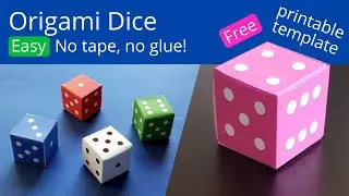 Origami Dice 🎲 How to make paper dice without tape or glue ⚂ Easy papercraft tutorial