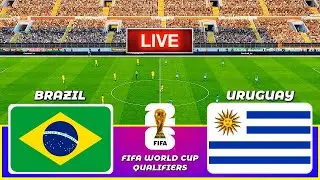 BRAZIL vs URUGUAY - FIFA World Cup 2026 Qualifiers || Live Football Match | PES 21