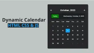 Dynamic Calendar using HTML CSS and JavaScript