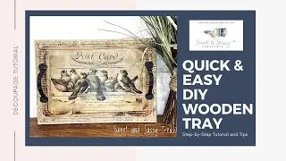 Easy Decoupaged Wooden Tray Tutorial using Paper