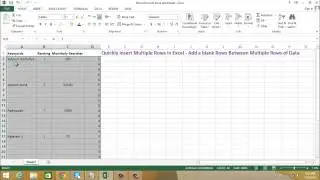 Quickly Insert Multiple Rows in Excel 2013 Add a blank Rows Between Multiple Rows of Data