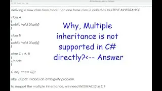 Why Multiple inheritance is not supported in C# | dgTraining