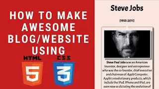 How to make Awesome Blog/Website using HTML and CSS