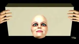 Impossible moving (floating) female face. See her beautiful eyes! Hollow face/mask illusion.