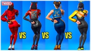 Fortnite New 'LUNAR PARTY' Dance Emote Showcased With HOT Female Skins (Chapter 4) 🍑😍❤️