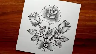 Rose Drawing || Valentines Day Special Drawing || How to Draw Rose Flower with Pencil Sketch.