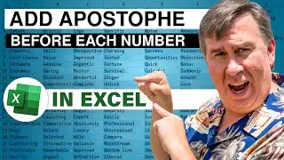 Excel - How To Insert An Apostrophe Before Each Number In Excel - Duel 170 - Episode 1950