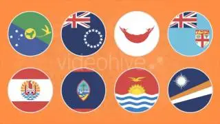 Flat Flag Icons Oceania Countries