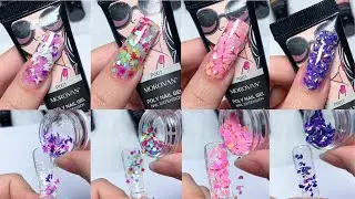 💅Poly Gel Tutorial For Beginner \ Summer-Inspired Colorful Sequins POLY GEL NAILS🌸