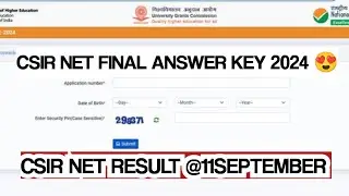 csir net result 2024 | CSIR UGC NET JUNE EXAM RESULT | CSIR NET FINAL ANSWER KEY 2024