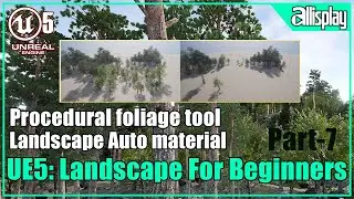 Procedural Foliage in Landscape Auto material| UE5 Beginner's | AIP