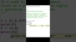 Repetition operator in python #shorts #pythonprogrammingshorts #pythonrepetionoperator #python