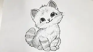 How To Draw A Cat || Easy Step By Step Cat Drawing For Beginners