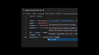 Random Password Generator using Python #shorts #short #viral #ytshorts #subscribe #programming