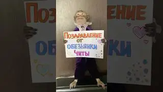 Поздравление от обезьянки